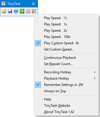 Preferences overlay highlighting custom playback speed and repeat count options